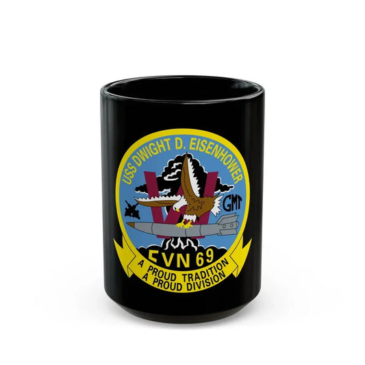 USS Dwight D Eisenhower Proud Tradition (U.S. Navy) Black Coffee Mug 15oz - Go Mug Yourself