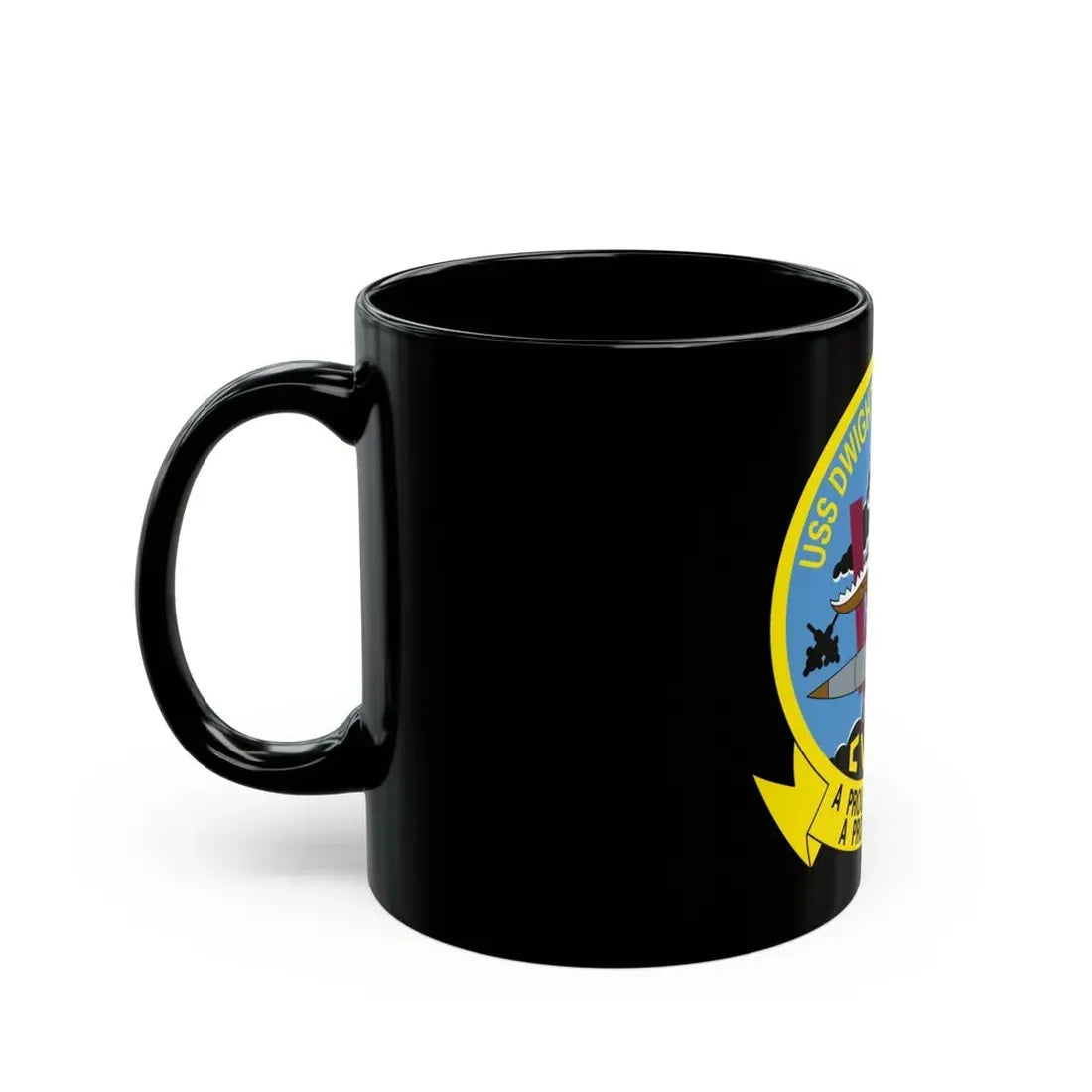 USS Dwight D Eisenhower Proud Tradition (U.S. Navy) Black Coffee Mug - Go Mug Yourself