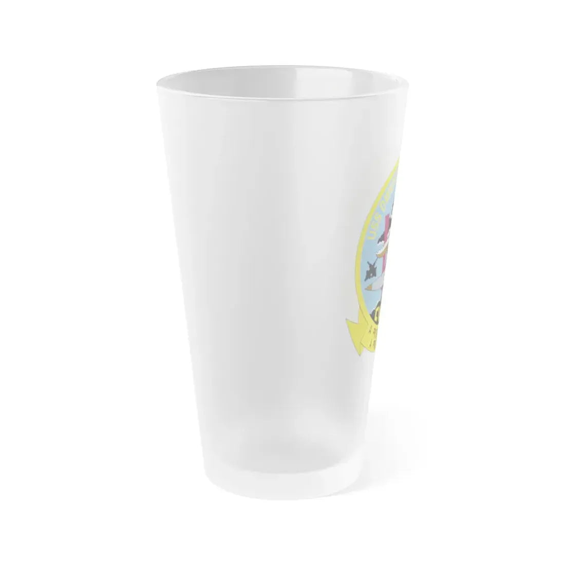 USS Dwight D Eisenhower Proud Tradition (U.S. Navy) Frosted Pint Glass 16oz - Go Mug Yourself
