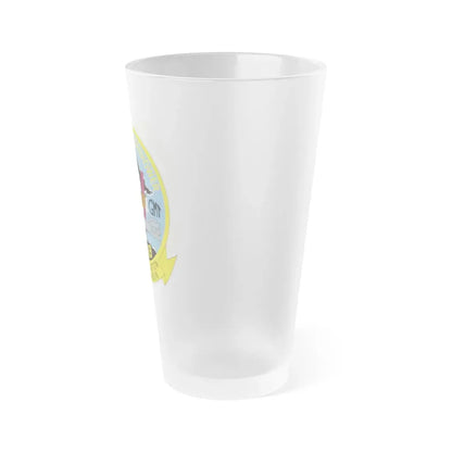 USS Dwight D Eisenhower Proud Tradition (U.S. Navy) Frosted Pint Glass 16oz - Go Mug Yourself