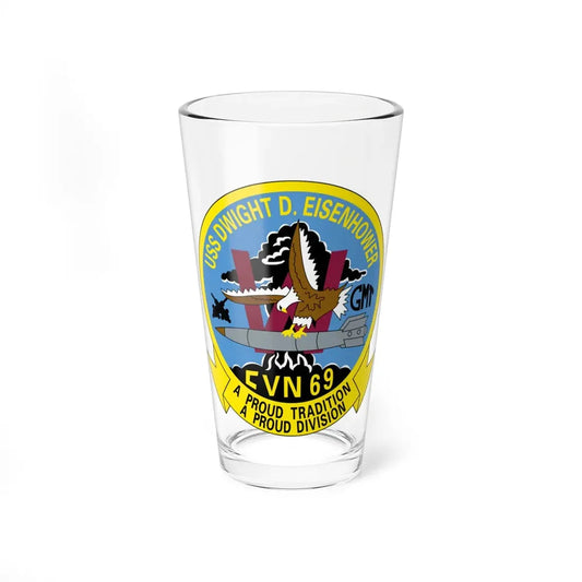 USS Dwight D Eisenhower Proud Tradition (U.S. Navy) Pint Glass 16oz 16oz - Go Mug Yourself