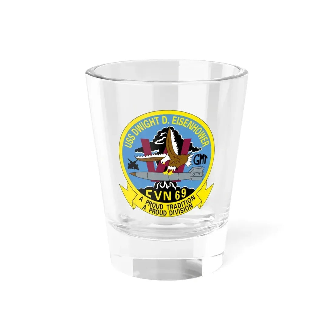 USS Dwight D Eisenhower Proud Tradition (U.S. Navy) Shot Glass 1.5oz 1.5oz - Go Mug Yourself