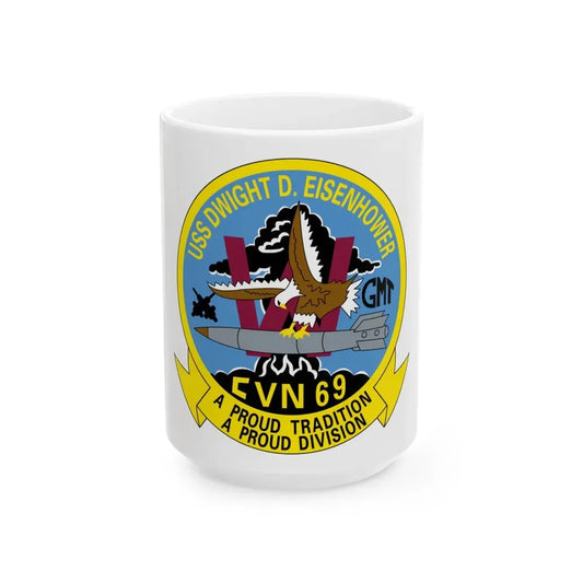 USS Dwight D Eisenhower Proud Tradition (U.S. Navy) White Coffee Mug 15oz - Go Mug Yourself