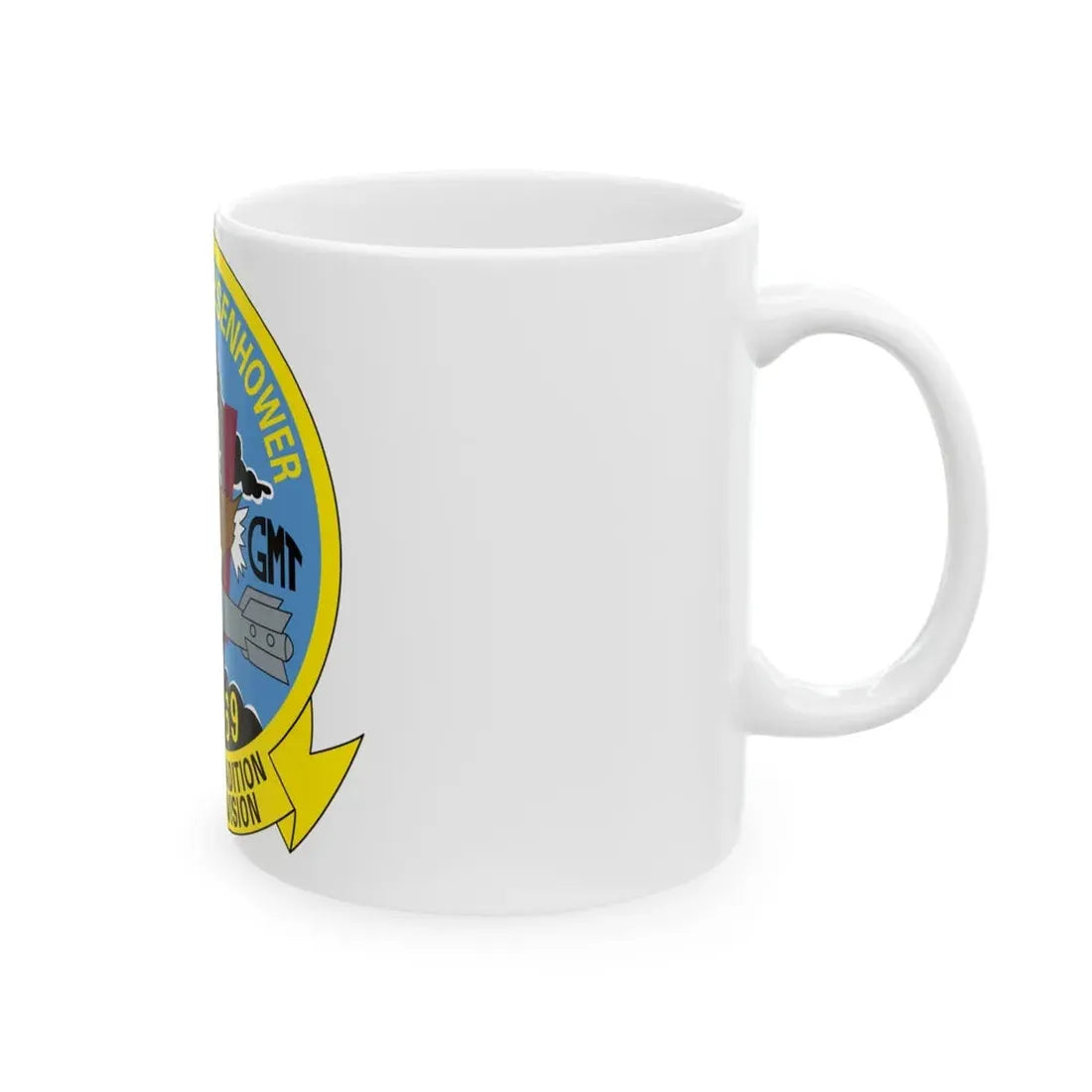 USS Dwight D Eisenhower Proud Tradition (U.S. Navy) White Coffee Mug - Go Mug Yourself
