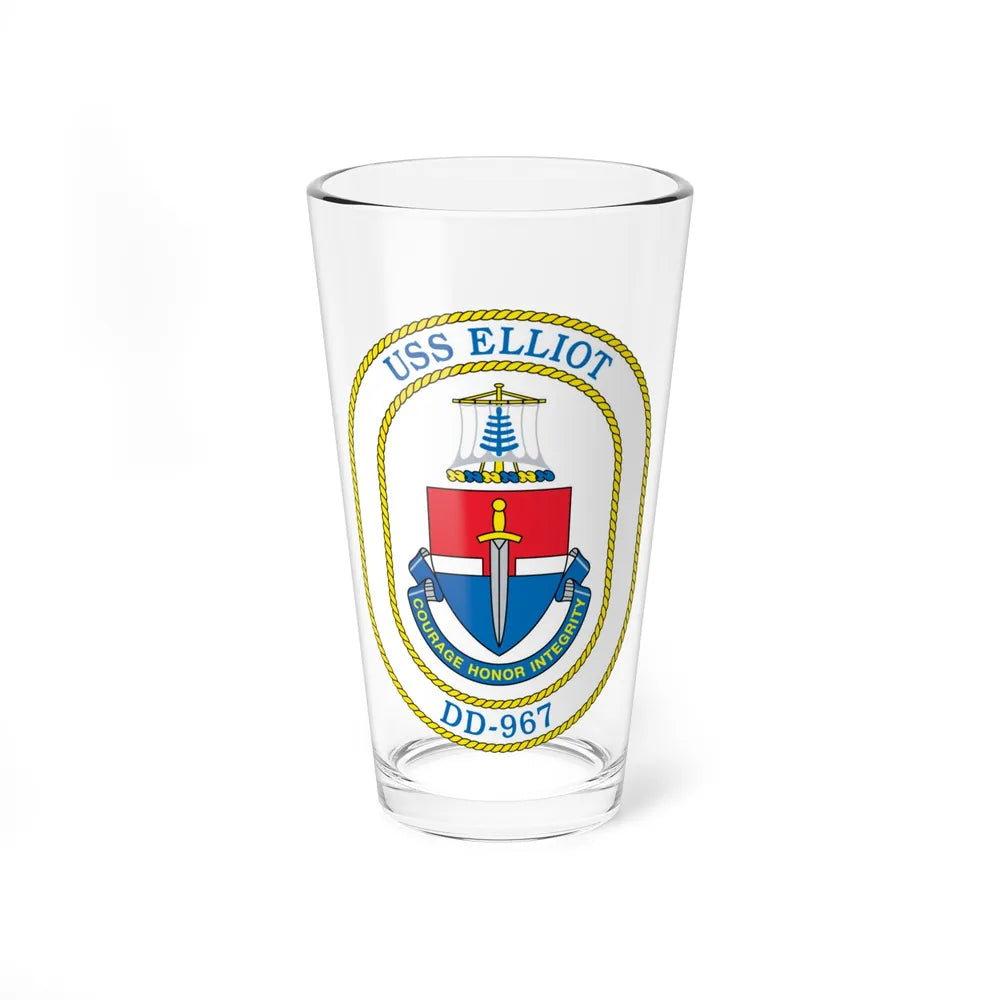 USS Elliot DD 967 (U.S. Navy) Pint Glass 16oz-16oz-Go Mug Yourself