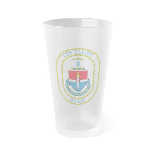 USS Elliot DD 967 (U.S. Navy) Frosted Pint Glass 16oz Default Title - Go Mug Yourself