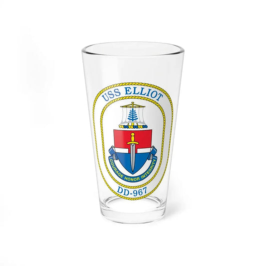 USS Elliot DD 967 (U.S. Navy) Pint Glass 16oz 16oz - Go Mug Yourself