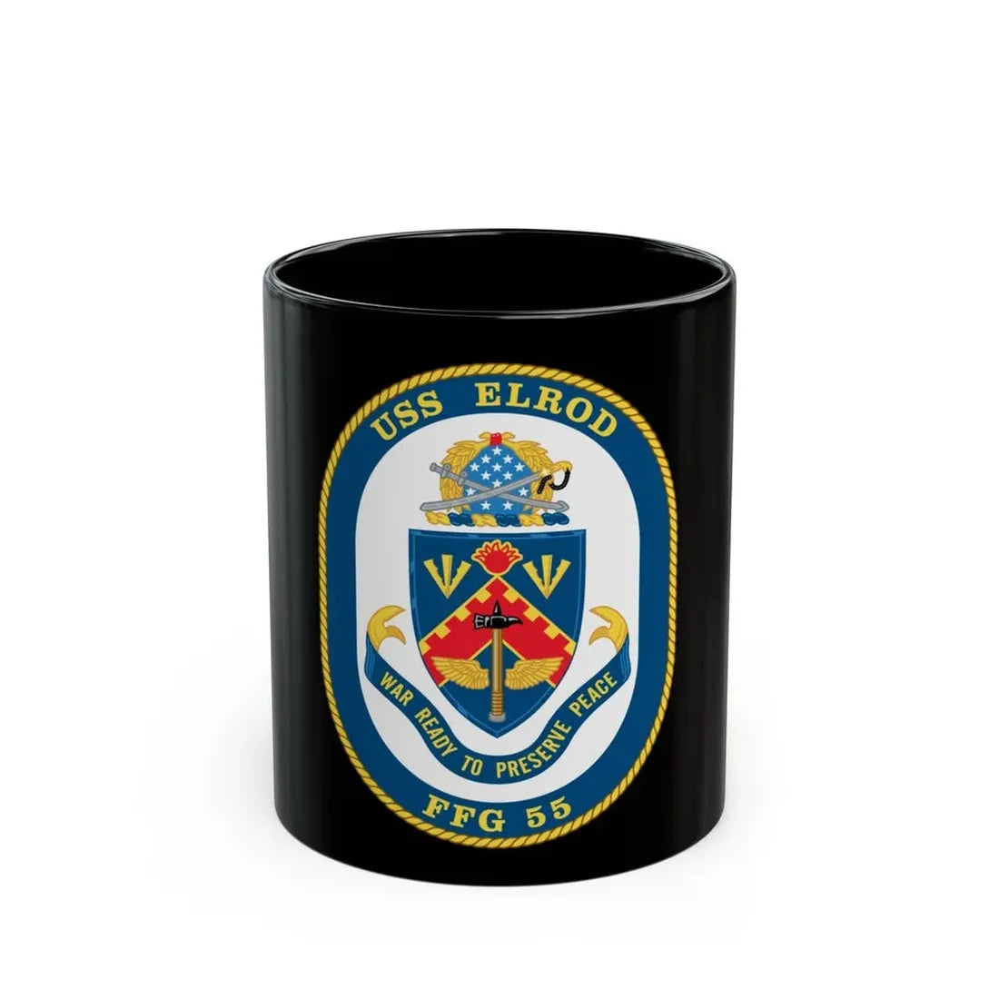 USS Elrod FFG 55 (U.S. Navy) Black Coffee Mug 11oz - Go Mug Yourself