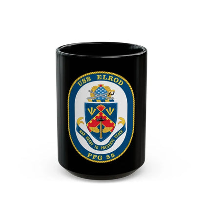 USS Elrod FFG 55 (U.S. Navy) Black Coffee Mug 15oz - Go Mug Yourself
