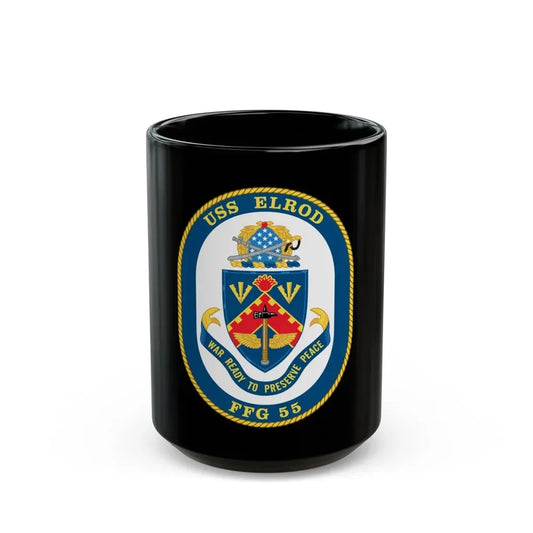 USS Elrod FFG 55 (U.S. Navy) Black Coffee Mug 15oz - Go Mug Yourself