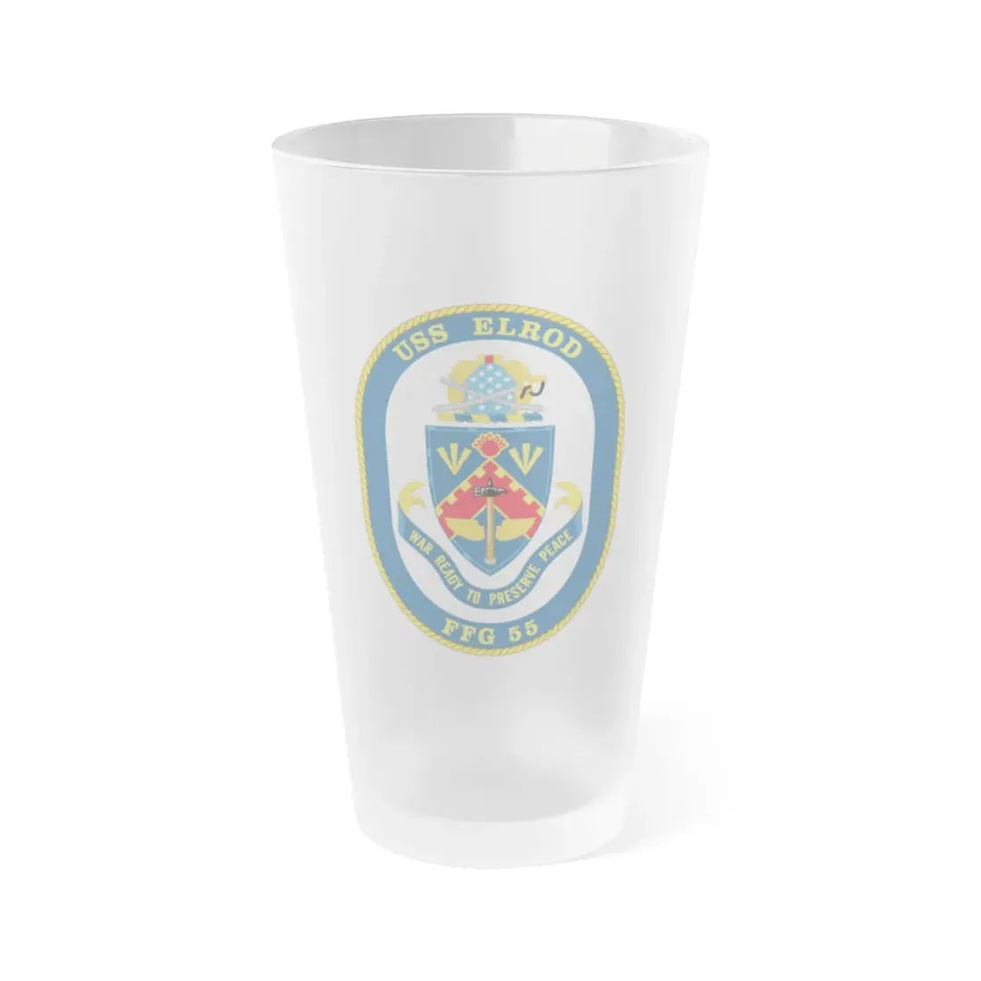 USS Elrod FFG 55 (U.S. Navy) Frosted Pint Glass 16oz Default Title - Go Mug Yourself
