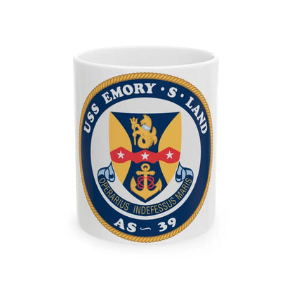 USS Emory S Land AS 39 (U.S. Navy) White Coffee Mug-11oz-Go Mug Yourself