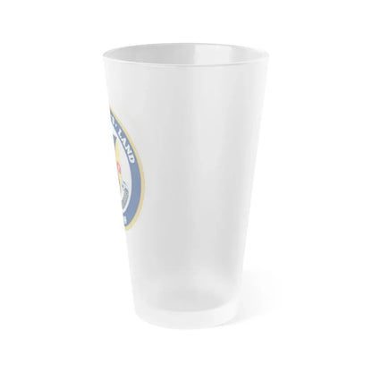 USS Emory S Land AS 39 (U.S. Navy) Frosted Pint Glass 16oz - Go Mug Yourself