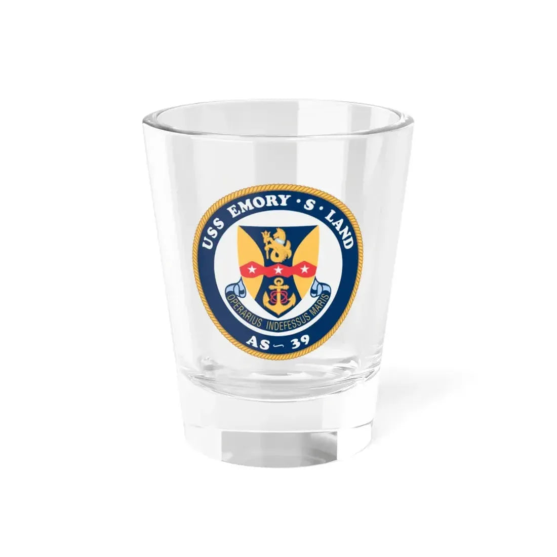 USS Emory S Land AS 39 (U.S. Navy) Shot Glass 1.5oz 1.5oz - Go Mug Yourself