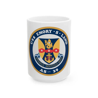 USS Emory S Land AS 39 (U.S. Navy) White Coffee Mug 15oz - Go Mug Yourself