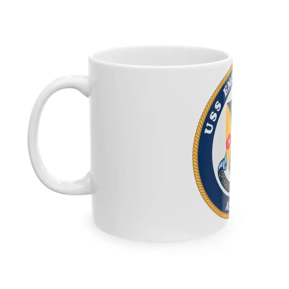 USS Emory S Land AS 39 (U.S. Navy) White Coffee Mug - Go Mug Yourself