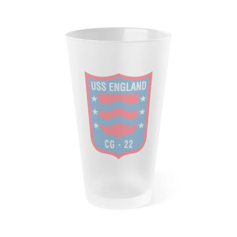 USS England CG 22 (U.S. Navy) Frosted Pint Glass 16oz-Go Mug Yourself