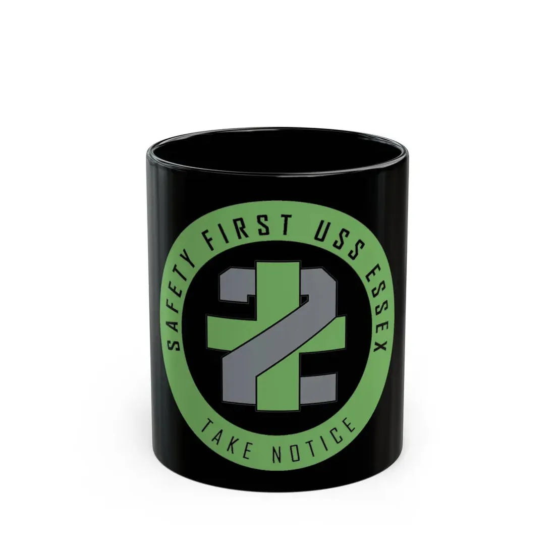 USS Essex LHD 2 Safety 1st (U.S. Navy) Black Coffee Mug 11oz - Go Mug Yourself