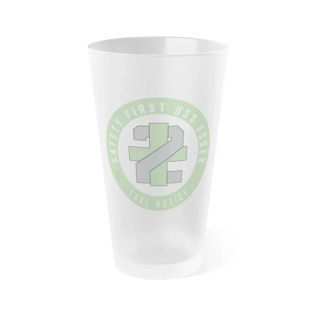 USS Essex LHD 2 Safety 1st (U.S. Navy) Frosted Pint Glass 16oz Default Title - Go Mug Yourself