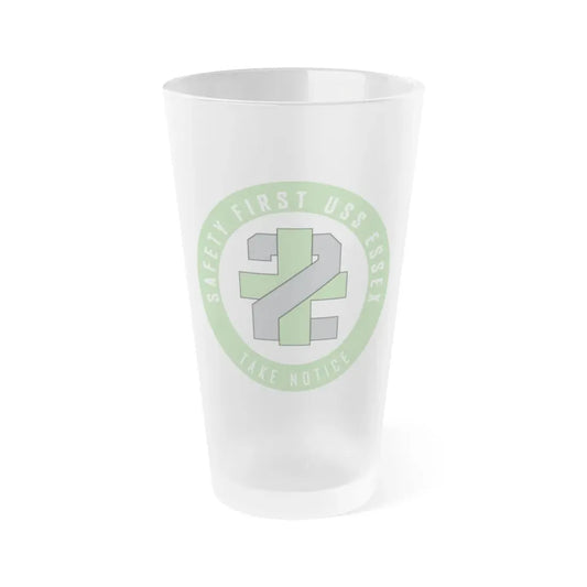 USS Essex LHD 2 Safety 1st (U.S. Navy) Frosted Pint Glass 16oz Default Title - Go Mug Yourself