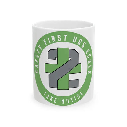 USS Essex LHD 2 Safety 1st (U.S. Navy) White Coffee Mug 11oz - Go Mug Yourself