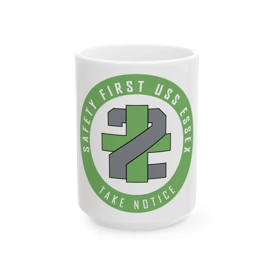 USS Essex LHD 2 Safety 1st (U.S. Navy) White Coffee Mug 15oz - Go Mug Yourself