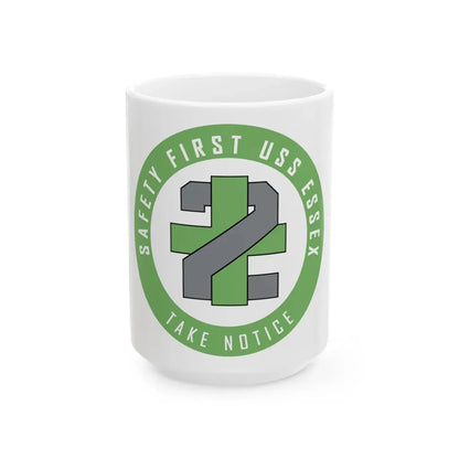 USS Essex LHD 2 Safety 1st (U.S. Navy) White Coffee Mug 15oz - Go Mug Yourself