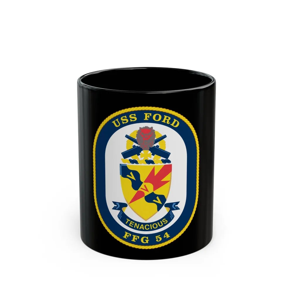 USS Ford FFG 54 (U.S. Navy) Black Coffee Mug-11oz-Go Mug Yourself