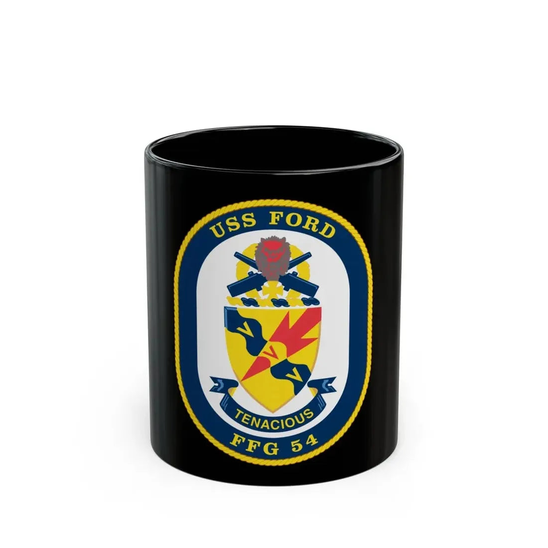 USS Ford FFG 54 (U.S. Navy) Black Coffee Mug 11oz - Go Mug Yourself