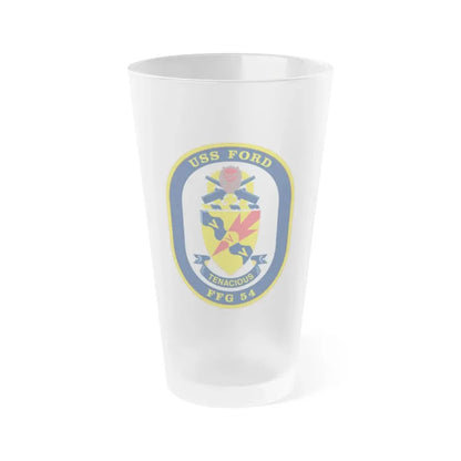 USS Ford FFG 54 (U.S. Navy) Frosted Pint Glass 16oz Default Title - Go Mug Yourself