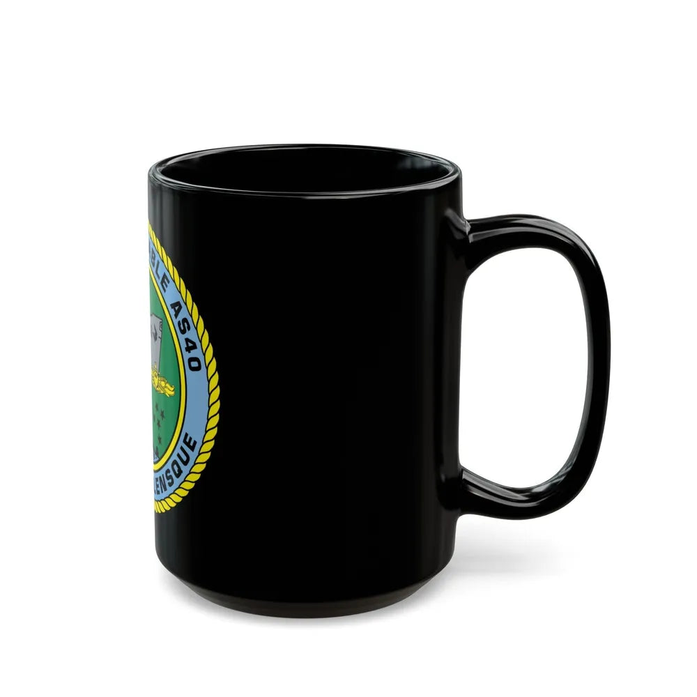 USS Frank Cable AS40 Parata Vollensque (U.S. Navy) Black Coffee Mug-Go Mug Yourself