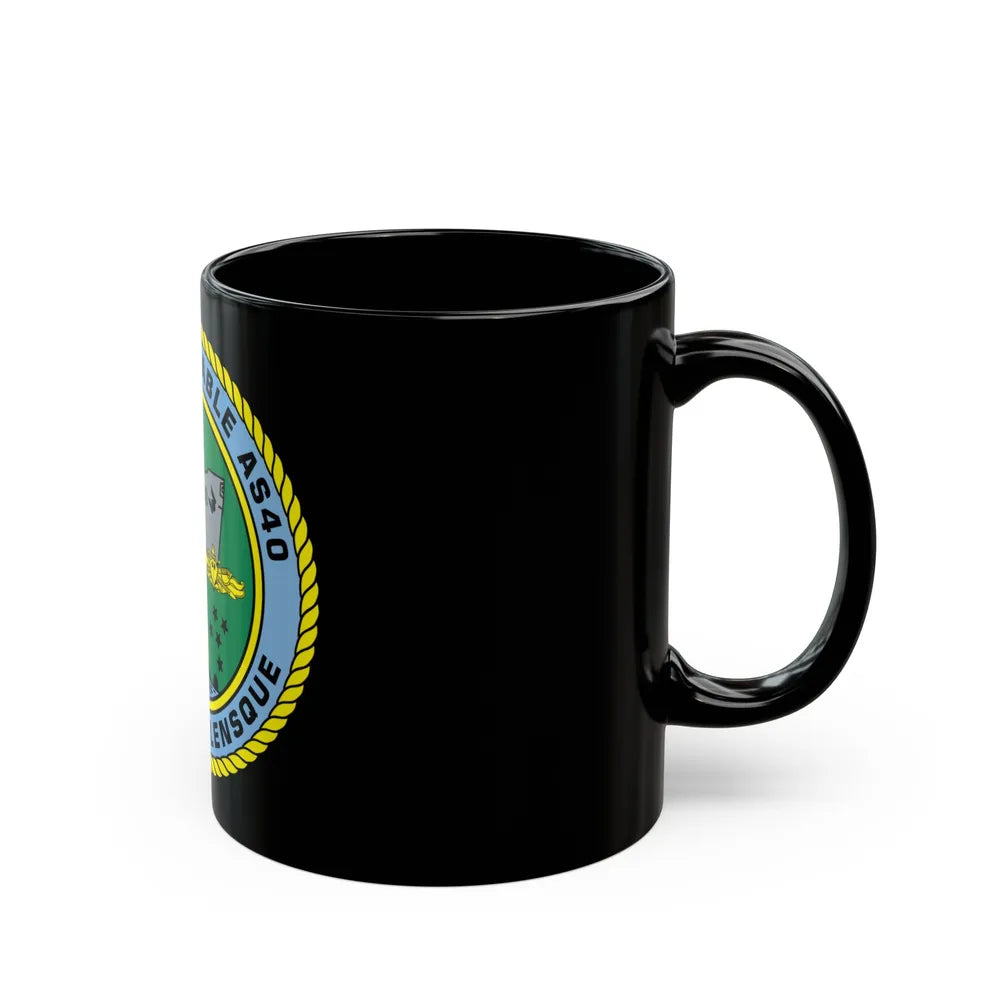 USS Frank Cable AS40 Parata Vollensque (U.S. Navy) Black Coffee Mug-Go Mug Yourself