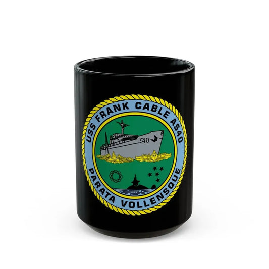 USS Frank Cable AS40 Parata Vollensque (U.S. Navy) Black Coffee Mug 15oz - Go Mug Yourself
