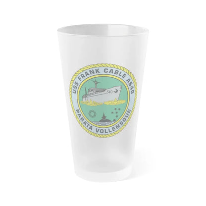 USS Frank Cable AS40 Parata Vollensque (U.S. Navy) Frosted Pint Glass 16oz Default Title - Go Mug Yourself
