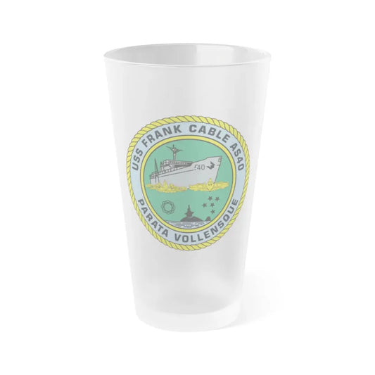 USS Frank Cable AS40 Parata Vollensque (U.S. Navy) Frosted Pint Glass 16oz Default Title - Go Mug Yourself