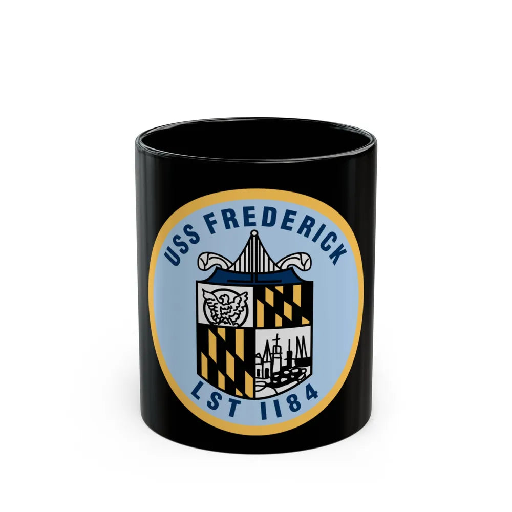 USS Frederick LST 1184 (U.S. Navy) Black Coffee Mug-11oz-Go Mug Yourself