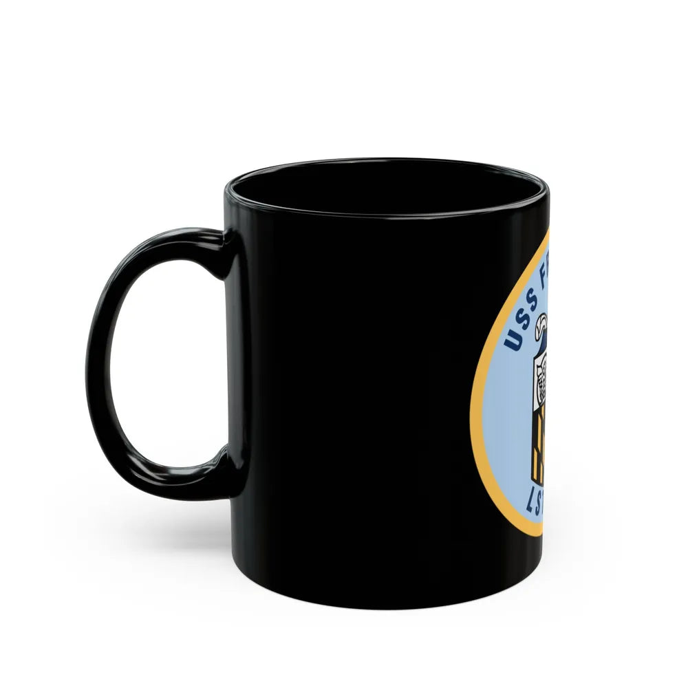 USS Frederick LST 1184 (U.S. Navy) Black Coffee Mug-Go Mug Yourself