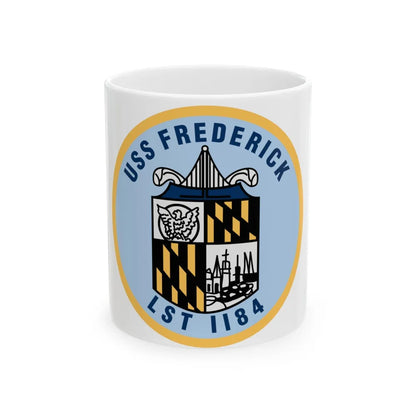 USS Frederick LST 1184 (U.S. Navy) White Coffee Mug-11oz-Go Mug Yourself