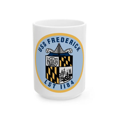 USS Frederick LST 1184 (U.S. Navy) White Coffee Mug-15oz-Go Mug Yourself