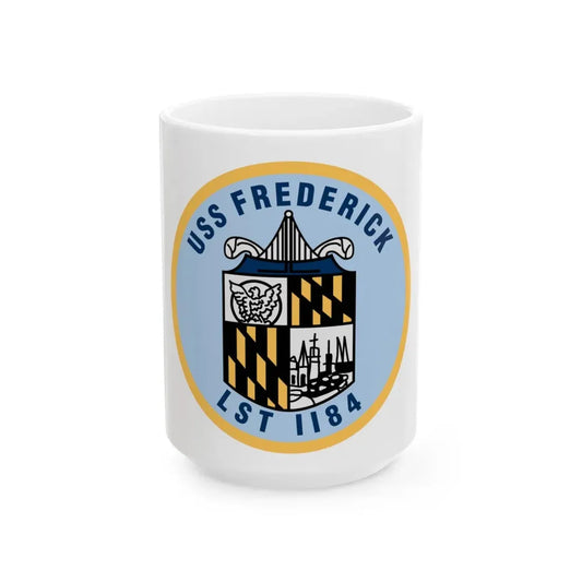 USS Frederick LST 1184 (U.S. Navy) White Coffee Mug 15oz - Go Mug Yourself
