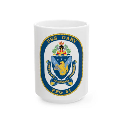 USS Gary FFG 51 (U.S. Navy) White Coffee Mug-15oz-Go Mug Yourself