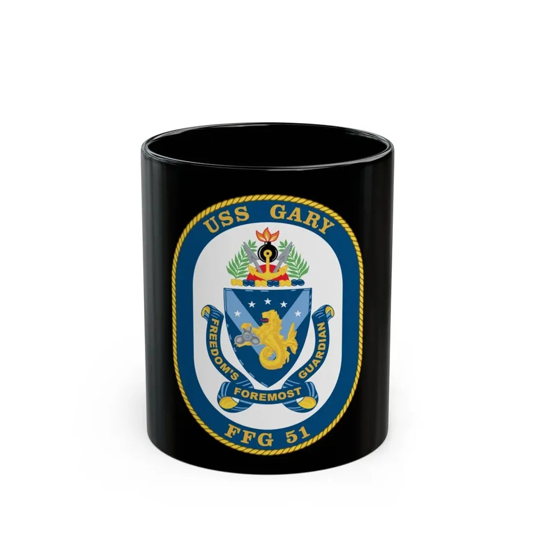 USS Gary FFG 51 (U.S. Navy) Black Coffee Mug 11oz - Go Mug Yourself