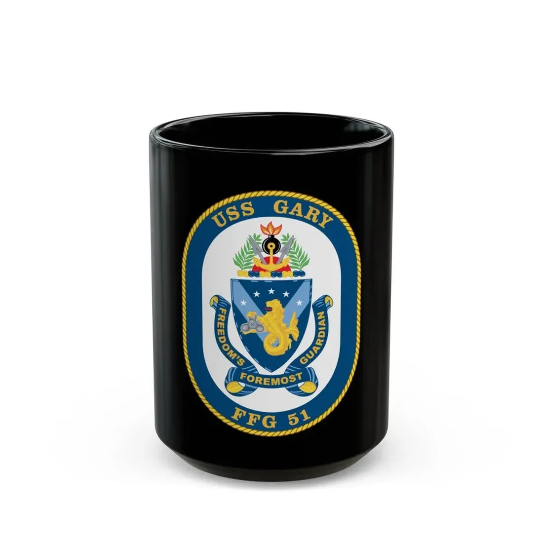 USS Gary FFG 51 (U.S. Navy) Black Coffee Mug 15oz - Go Mug Yourself