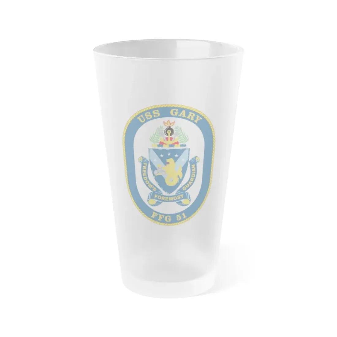 USS Gary FFG 51 (U.S. Navy) Frosted Pint Glass 16oz Default Title - Go Mug Yourself
