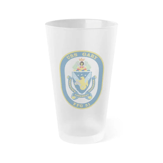 USS Gary FFG 51 (U.S. Navy) Frosted Pint Glass 16oz Default Title - Go Mug Yourself