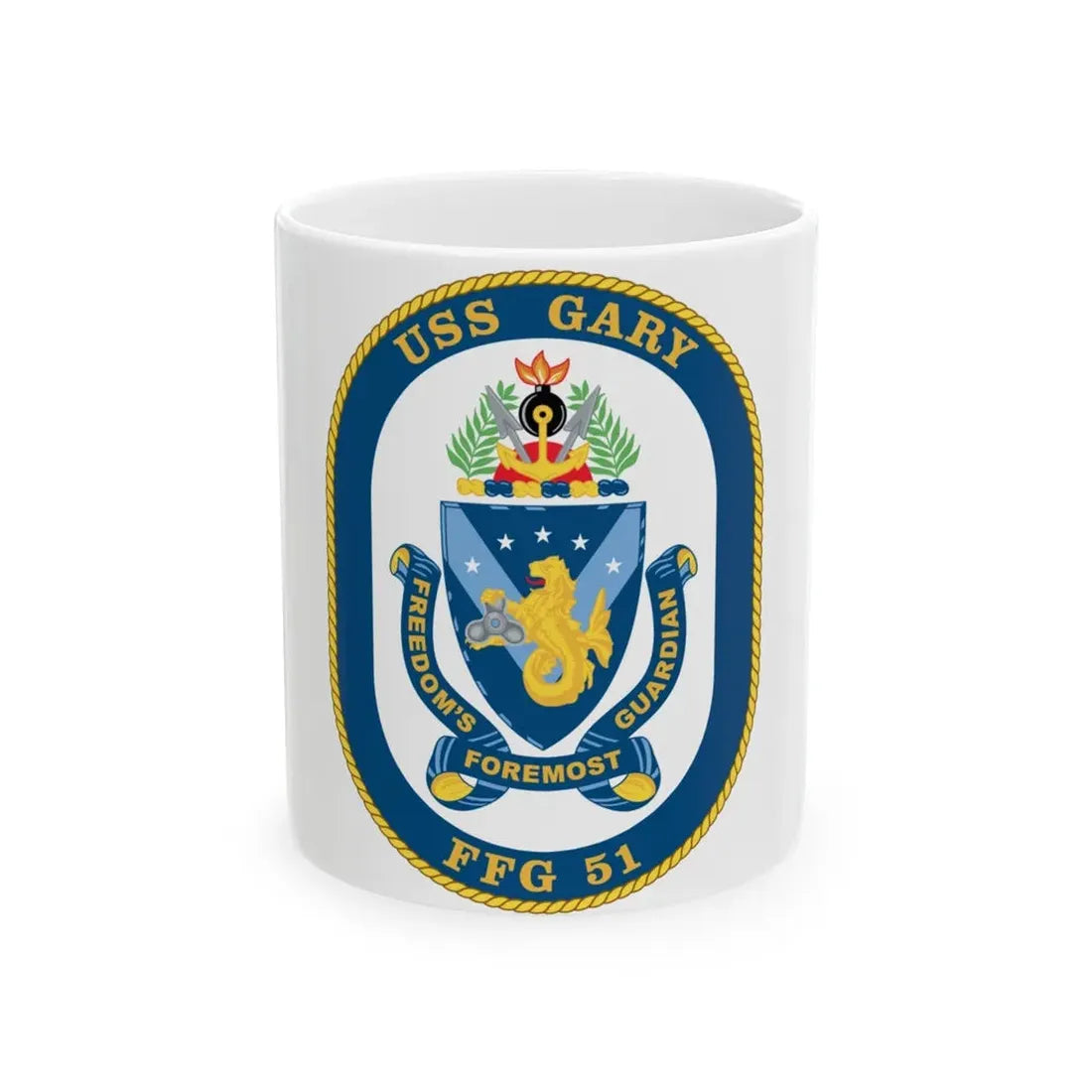 USS Gary FFG 51 (U.S. Navy) White Coffee Mug 11oz - Go Mug Yourself