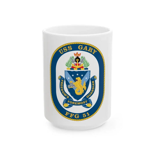 USS Gary FFG 51 (U.S. Navy) White Coffee Mug 15oz - Go Mug Yourself