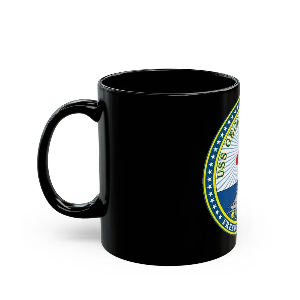 USS George HW Bush CVN 77 (U.S. Navy) Black Coffee Mug-Go Mug Yourself