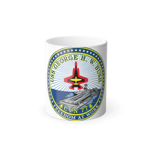 USS George HW Bush CVN 77 (U.S. Navy) Color Changing Mug 11oz-11oz-Go Mug Yourself