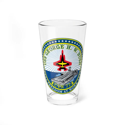 USS George HW Bush CVN 77 (U.S. Navy) Pint Glass 16oz-16oz-Go Mug Yourself